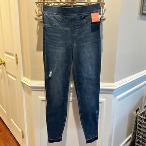 Spanx distressed denim legging in medium wash. Size small.